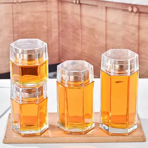 Verdikte Ronde Glazen Fles Of Pot Honing Dispenser Verzegelde Augurken Fles Honing Jam Fles