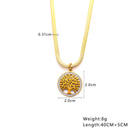 Collier ras du cou superposé HL avec pendentif Arbre de Vie et chaîne en os de serpent en forme de cœur pour femme