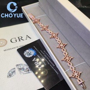 New Arrival 925 Sterling <b>Silver</b> Moissanite Cuban Link Bracelet Cross Bracelet Iced Out Jewelry <b>Men</b> Women Pass Diamond Test - Product Image 5
