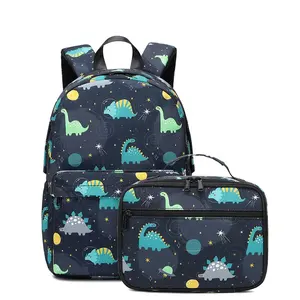 New School Backpack Dinosaur Cartoon Backpacks Cute Polyester Backpack Bag Dino Kids School Bag Set Mochila Escolar Back Pack