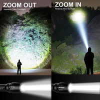 Lampe torche LED rechargeable haute puissance en alliage d'aluminium, mini lampe torche zoom, indice de protection IP54, lampe torche tactique portable pour