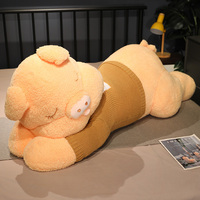 Coussin en peluche cochon couché, poupée de sommeil pour fille, mignon cochon en peluche, cadeau, vente en gros