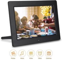 Lecteur vidéo HD MP3 MP4, WiFi, musique, diaporama de photos, horloge, télécommande, écran IPS, cadre photo numérique en acrylique, 8 pouces, automatique
