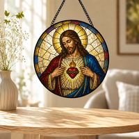 Attrape-soleil en mosaïque de verre teinté personnalisé, résistant aux rayures, pour cadeau d'occasion sacramentelle, ange soufflant une trompette