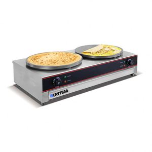 Machine à crêpes électrique professionnelle en acier inoxydable Heavybao avec <span class=keywords><strong>plateau</strong></span> <span class=keywords><strong>tournant</strong></span>, 6000W, haute puissance, pour la pâtisserie - Product Image 1