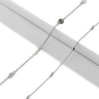 2025 Hip Hop métallique Sequin argent ventre taille chaîne bijoux Sexy géométrique cuivre perle chaîne corps chaîne pour les femmes