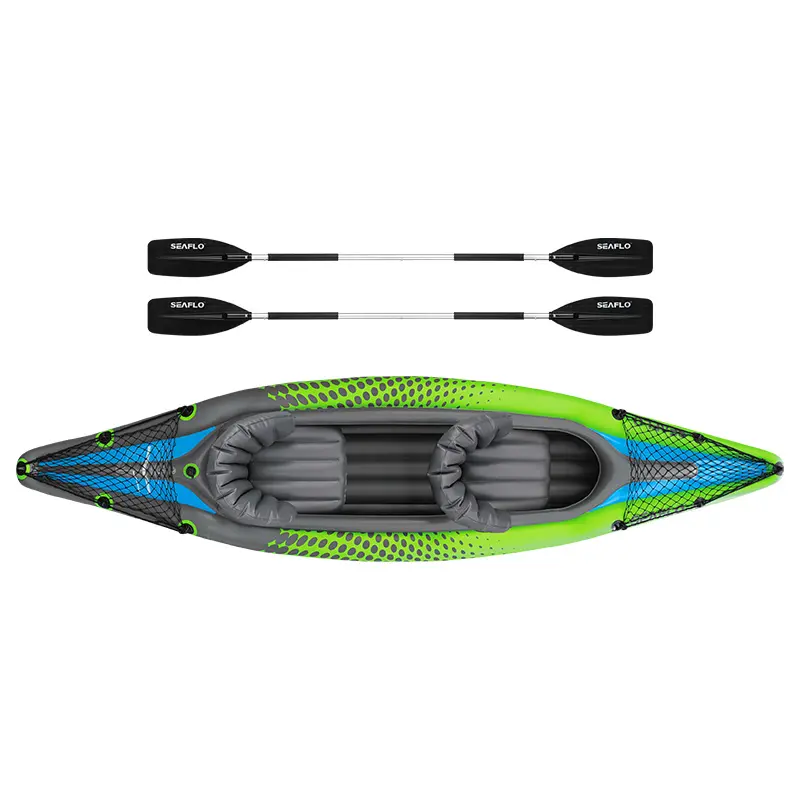 SEAFLO 2023 bateau de kayak de mer 2 personnes préféré de haute qualité assis dans le canoë gonflable Kayak pliant kayak portable avec deux pagaies