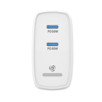 Chargeurs de téléphone intelligents multi USB type C PD 3.0 40W 5V/2A, charge rapide super rapide, deux prises, chargeur mural rapide