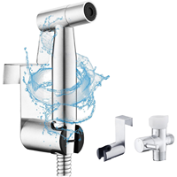Set Semprotan Bidet Genggam Dinding Bahan Stainless Steel Modern, Semprotan Toilet Gantung Dinding, Kepala Pancuran Shower