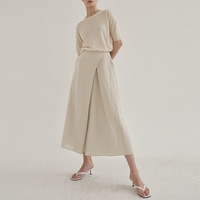 Jupe-culotte divisée élégante personnalisée OEM Pantalon de bureau Pantalon en lin durable pour femmes