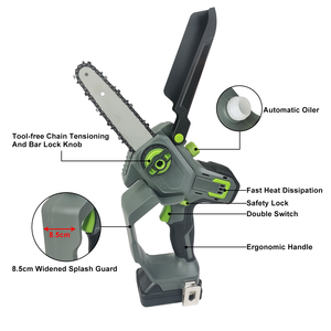 <span class=keywords><strong>Mini</strong></span> tronçonneuse à batterie Vertak pour le travail du bois, tronçonneuse électrique 20V avec verrou de sécurité pour le marketing - Product Image 2