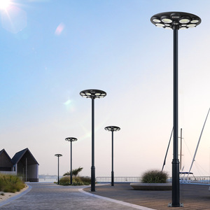 Lampadaire solaire LED IP65 5000K lumière du jour, corps en alliage d'aluminium, cellule Poly-Si certifiée, garantie 10 ans, angle de faisceau 144°, télécommande - Product Image 1