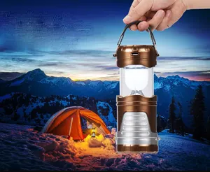 NPOT Camping Lantern Lights Solar Folding 6 LED Bright Lamp Emergency For Outdoor Play Camp Hiking Fishing Portable Mini