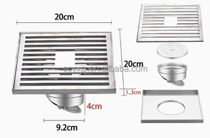 La copertura quadrata dello scarico del pavimento dell'acciaio inossidabile di Design moderno 20-30cm ha ingrandito la dimensione per uso interno dell'hotel della cucina del cortile - Product Image 3