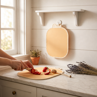 Planche à découper flexible en PP et TPE, écologique, en forme de lapin mignon, avec bord ondulé antidérapant, pour fruits et légumes, vente en gros