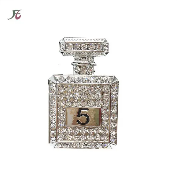 Rhinestone Perfume NO.5 Bottle Brooches for Women Enamel Pins Fashion Jewelry Brooch Geometric Bottle Brooches