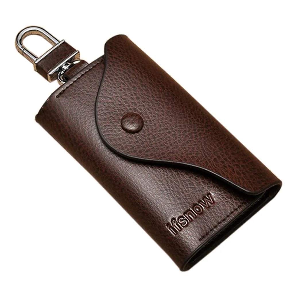 Customized Logo Multifunction PU Leather Money Holder Bag Coin Purse Card Holder Leather Key Chain Holder Men