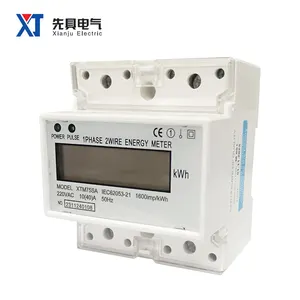 XTM75SA 단상 난연 4P 2 와이어 에너지 미터 LCD 디스플레이 KWH 미터 펄스 포트 제조업체 직접 사용자 정의