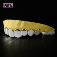 Bijoux hip-hop, grillz personnalisés, argent sterling 925, 8 sur 8, clipsables, grillz dentaires simples pour les dents