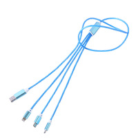 Kabel USB 3 in 1 LED 1.2m untuk Pengisian Cepat dan Transfer Data Ponsel, Grosir Pabrik