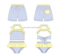 Toalla de Seersucker personalizada, traje de baño para bebés, ropa de baño de una pieza, Bikini y trajes de baño para niños