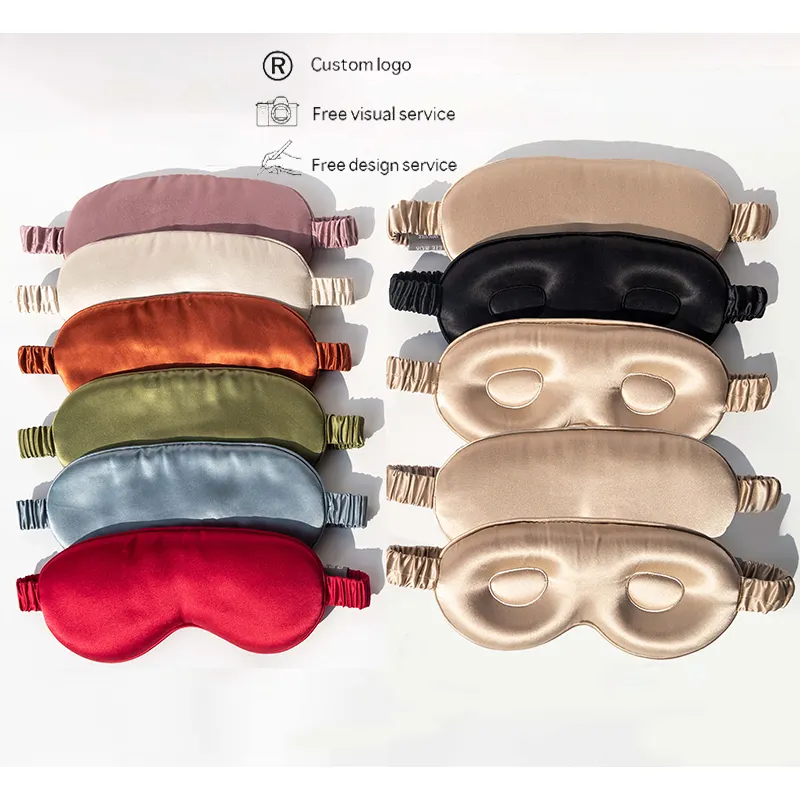 사용자 정의 로고 여행 속눈썹 확장 3D 윤곽 수면 실크 아이 마스크 그늘 커버 3D 실크 수면 아이 마스크