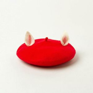 Gorro de Boina de Lana para Invierno, Transpirable, Ajustable, con Decoración de Orejas de Dibujos Animados para Padres e Hijos - Product Image 6