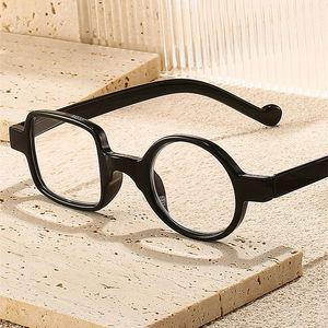 Очки для чтения 2024 года в винтажном стиле унисекс с геометрической асимметричной оправой, корректирующие дальнозоркость, с защитой от синего света, для женщин и мужчин - Product Image 1