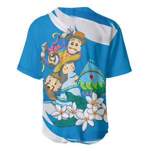 Camiseta de Béisbol del Día de la Independencia de <span class=keywords><strong>Nicaragua</strong></span> Desde 1821, Concepto de Cultura Nicaragüense, Camisetas de Béisbol Personalizadas de <span class=keywords><strong>Nicaragua</strong></span> con Botones - Product Image 4