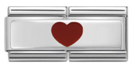 0536-double pin-rose coeur rouge