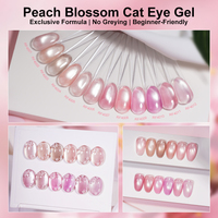 R S Nail Nouvelle Tendance 2026 Gel Ongles Effet Œil de Chat Magnétique Concentré et Non-Diffusant Rose Fleur de Pêcher