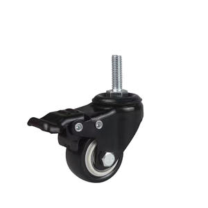 1 Zoll 1,5 Zoll <span class=keywords><strong>2</strong></span> Zoll <span class=keywords><strong>2</strong></span>,5 Zoll leichte kleine Möbel starre rotierende Rollstuhl rolle schwarz Polyurethan-Lenkrad - Product Image 4