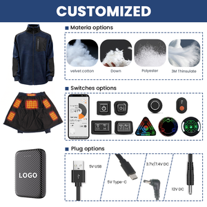 سترة كهربائية قابلة للشحن للاستخدام الخارجي، ملابس دافئة مع خاصية التنفس، متوفرة بمقاسات كبيرة - Product Image 4