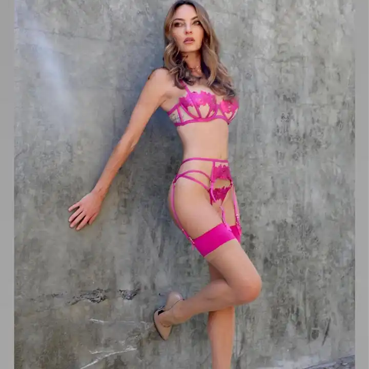 Women See Through Sexy Lingerie Babydoll Nightwear Bra Thongs Set