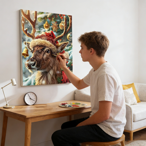 Kit de <span class=keywords><strong>Pintura</strong></span> <span class=keywords><strong>por</strong></span> Números, Dibujo de Árbol de Navidad, Alce y Ciervo, 40x50cm, Sin Marco o con Marco, <span class=keywords><strong>Pintura</strong></span> Acrílica DIY para Niños y Adultos, Regalo Navideño - Product Image 1