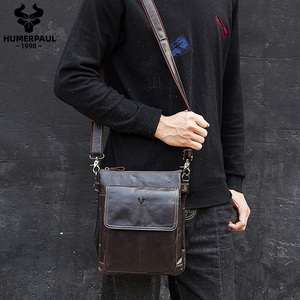 Sacoche Messager Classique Rigide en Cuir Véritable pour Homme, Grande Capacité pour Ordinateur Portable, avec Fermeture Éclair, Portable, de Luxe - Product Image 6