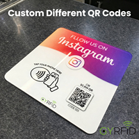 Plaque en acrylique NFC étanche avec code QR pour avis Google, autocollant NFC en acrylique, carte de menu en acrylique, carte NFC Google