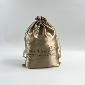Custom Logo Small Jewelry Packaging Soft Satin <b>Drawstring</b> <b>Pouch</b> Wholesale Satin Dust Bags Custom Logo for Fashion Bags - Product Image 3