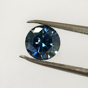 Gemas Sintéticas de Moissanita Azul Creadas en Laboratorio, Piedras Preciosas Sueltas Redondas de 5~10 mm para la Elaboración de Joyería Fina - Product Image 4