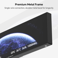 Pantalla LCD a Todo Color Thermalright Trofeo Vision 9.16 Negra, Pantalla Magnética LCD con Resolución de 1920x480 para Caja de PC para Juegos