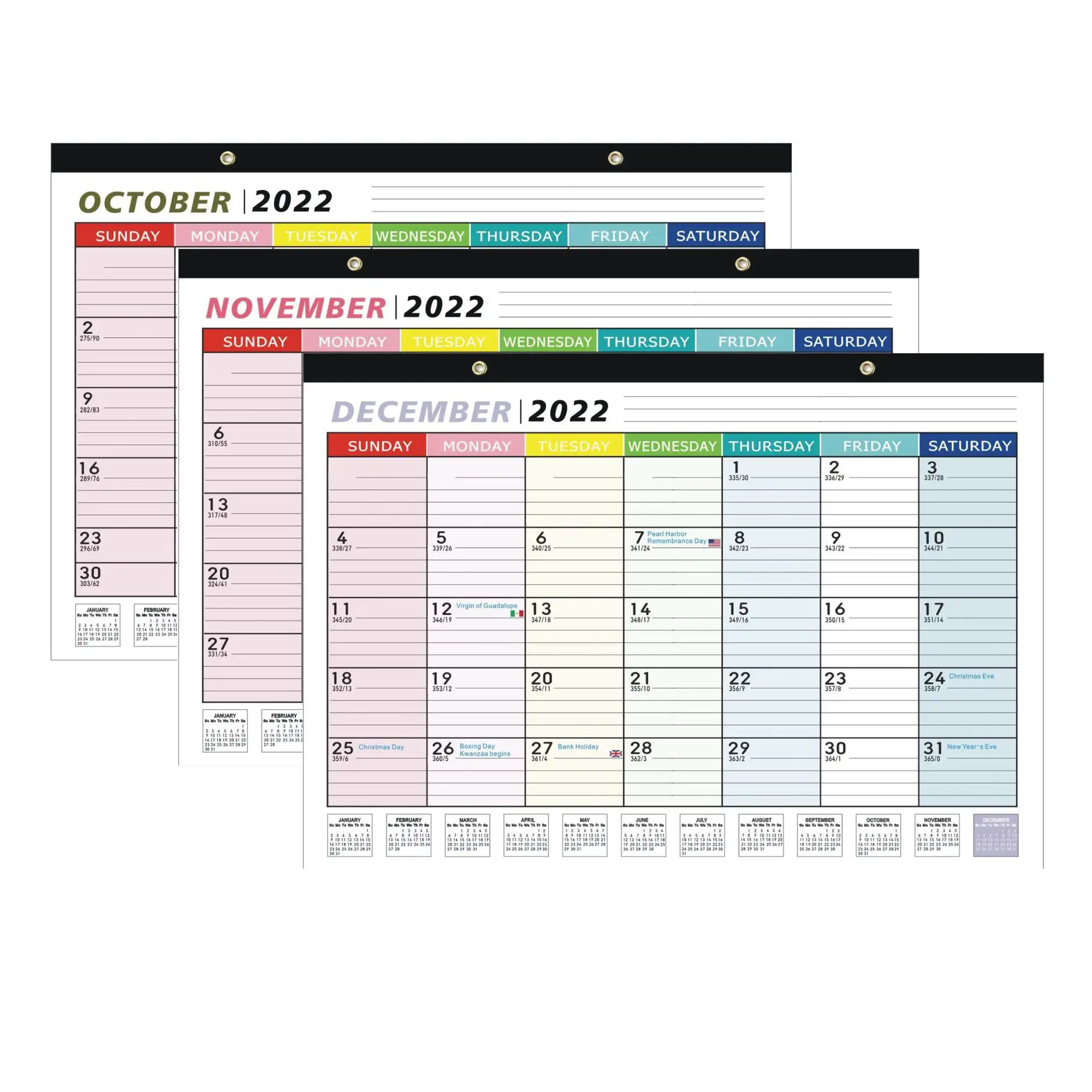 18 meses 2024 diario mensual papel grande pared escritorio almohadilla calendario impresión para organizador de mesa de oficina