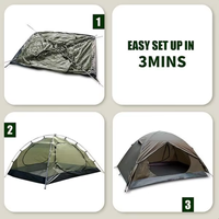 Tente de camping Oxford légère pour la randonnée en plein air, quatre saisons, avec sac de transport, installation rapide, logo personnalisé, adaptée à la randonnée