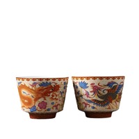 Ensemble de tasses à thé et soucoupes en céramique vintage, cadeau pour les amis étrangers, design de glaçure caractéristique chinoise, origine Dehua pour les étrangers