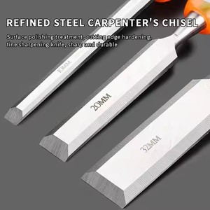 Jeu de ciseaux à froid essentiels de 8 pièces avec poignées en caoutchouc, poinçons à pointe droite et ciseaux à sculpter pour les projets de bricolage en bois - Product Image 2