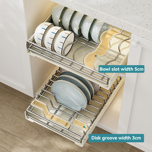 Estantes para Platos de Acero Inoxidable, Organizador de Gabinetes Extraíble, Juego de Escurridor para Encimera de Cocina, Estante de Almacenamiento de Especias, Diseño Moderno - Product Image 5