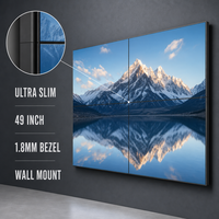 Mur vidéo LCD IPS ultra-fin de 49 pouces, cadre de 1,8 mm, luminosité de 700 cd/m², anti-reflet, écran de montage mural pour salle d'exposition