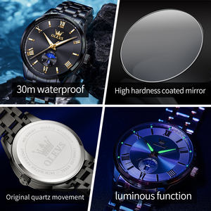 <span class=keywords><strong>Montre</strong></span> pour homme OEM 3638, horloge multifonctionnelle, bleu dégradé <span class=keywords><strong>or</strong></span>, luxe, strass, montres à quartz pour affaires - Product Image 5