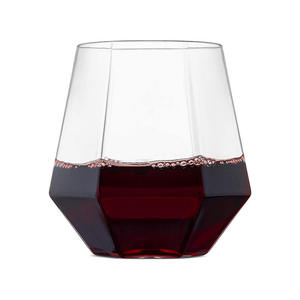 Copas de Vino de Plástico Desechables con Forma de Diamante de 12 oz, Resistentes a los Golpes, Recicladas, para Fiestas, Bares y Whisky - Product Image 3