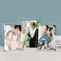 A4 A5 A6 Acrylique Photo Cadre Photo Support de Bureau Gratuit Plexiglas Certificat Oeuvre Affiche Affichage Cadre Métal Vis Cristal