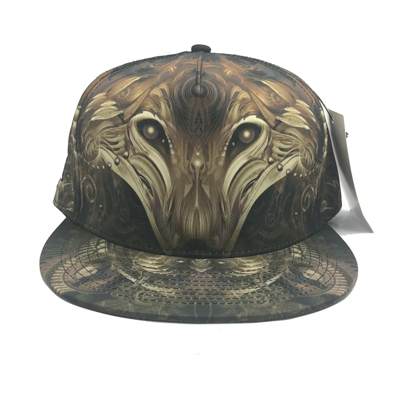 Chapéus de aba bordados em 3d, chapéus elegantes com estampa de lobo, chapéu snapback ajustável, venda no atacado